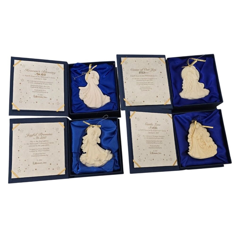 4 Lenox Millennium Series Porcelain Ornaments Original Boxes & Certificates